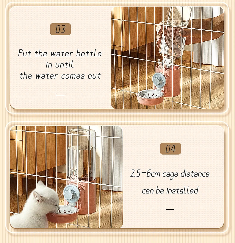 Automatic Pet Bowls Cage Hanging Feeder