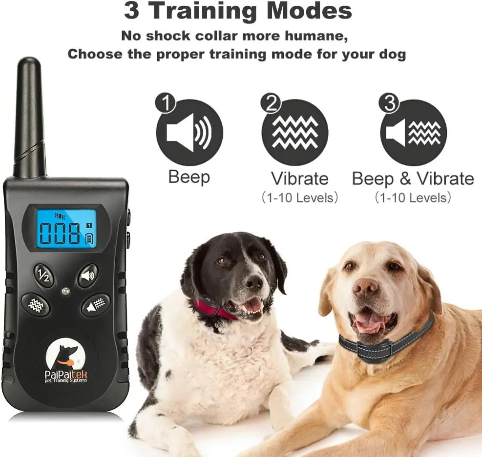 No Shock Dog Training Collar with Remote,1600ft Rechargeable