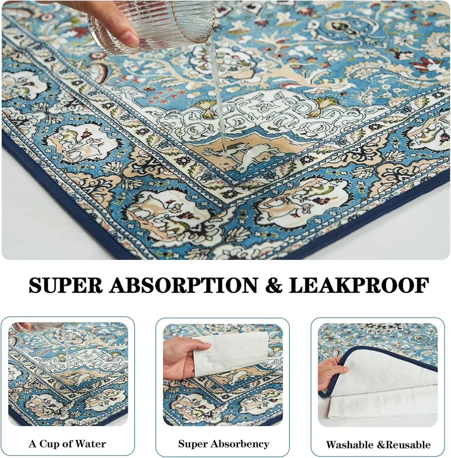 Washable Reusable Dog Pee Pads, 72x72 Inch Super Absorbent