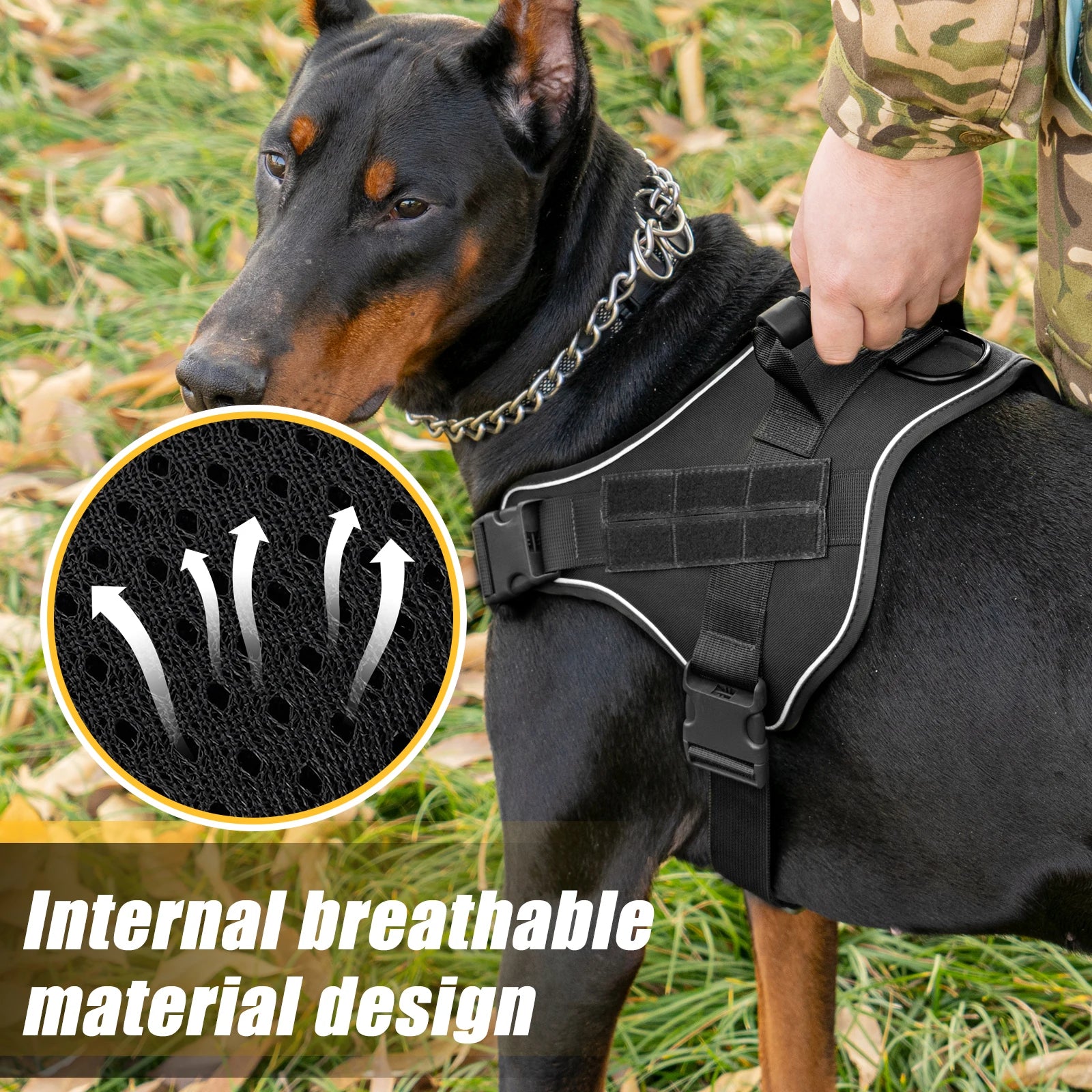 Tactical Dog Harness Doberman Pinscher Pet Training Vest