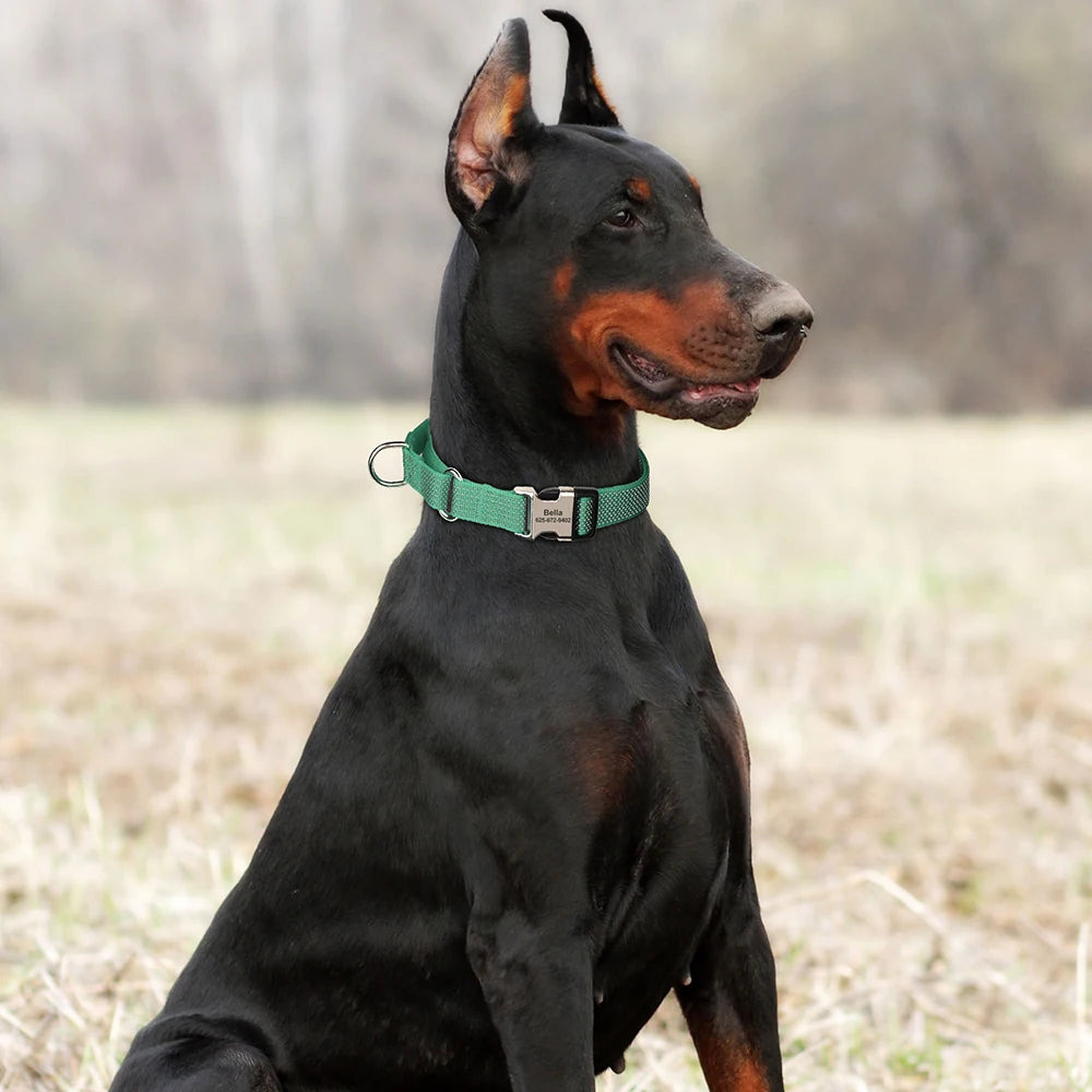 Custom Dog Martingale Collar Nylon Reflective Dog Collars With Engraving