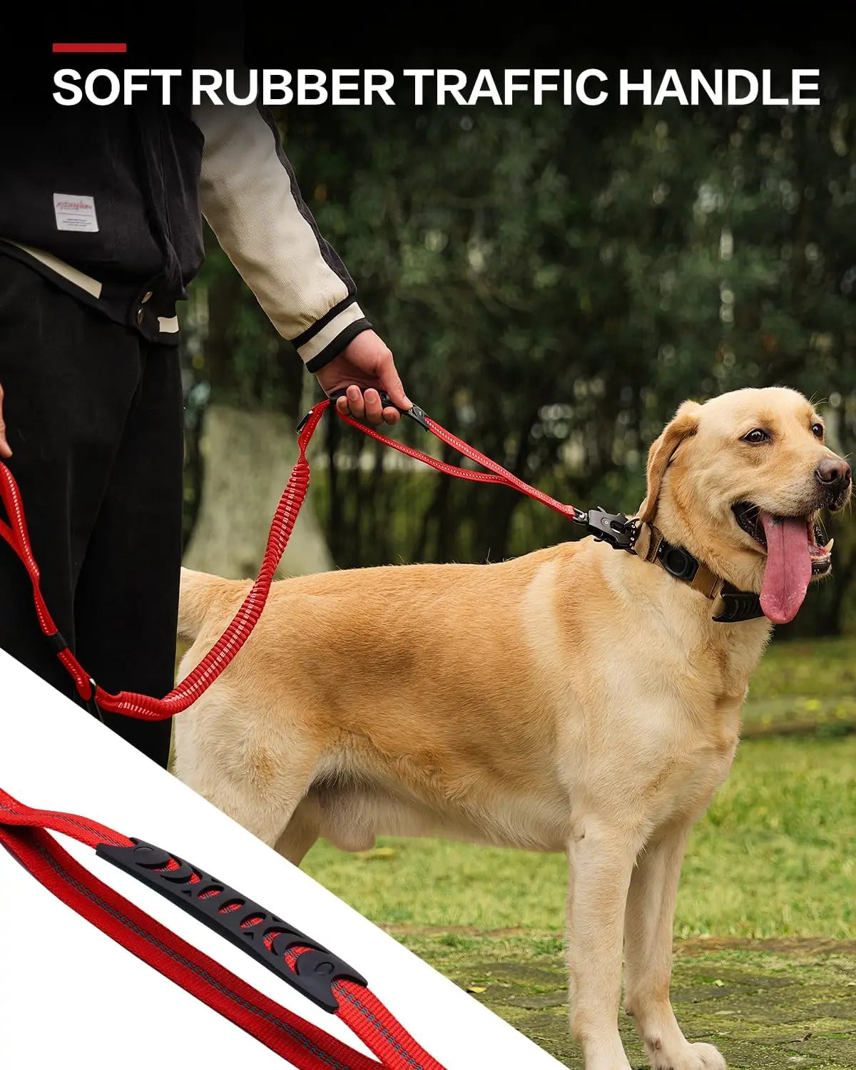Tactical Shock Absorbing Bungee Dog Leash, 4-6FT
