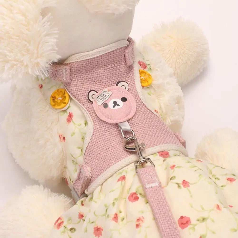 Lovely Small Pet Vest Chest Strap Dog Leash Traction Rope.