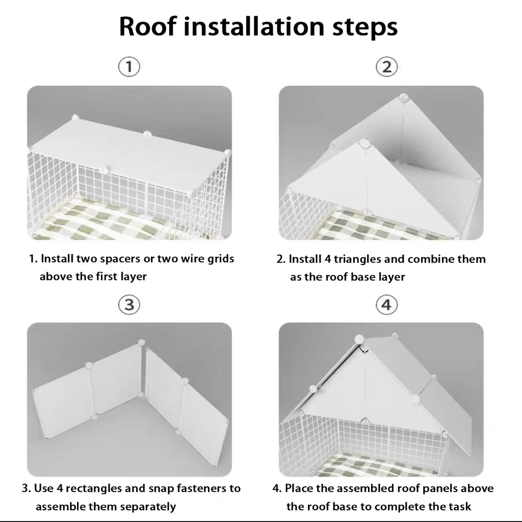 Dog Cage for Small Dogs with Separate Toilet and Pulleys, Indoor Dog House