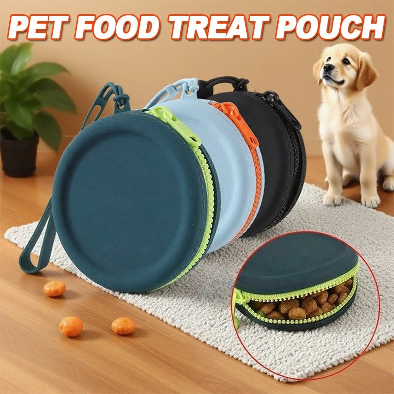 1Pc Pet Supplies Silicone Dog Food Bag Outdoor Training Pouch Waterproof Dog Snack Training Bag
