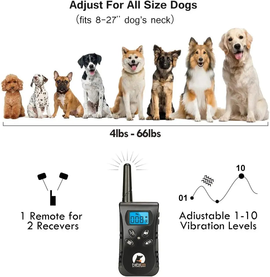 No Shock Dog Training Collar with Remote,1600ft Rechargeable