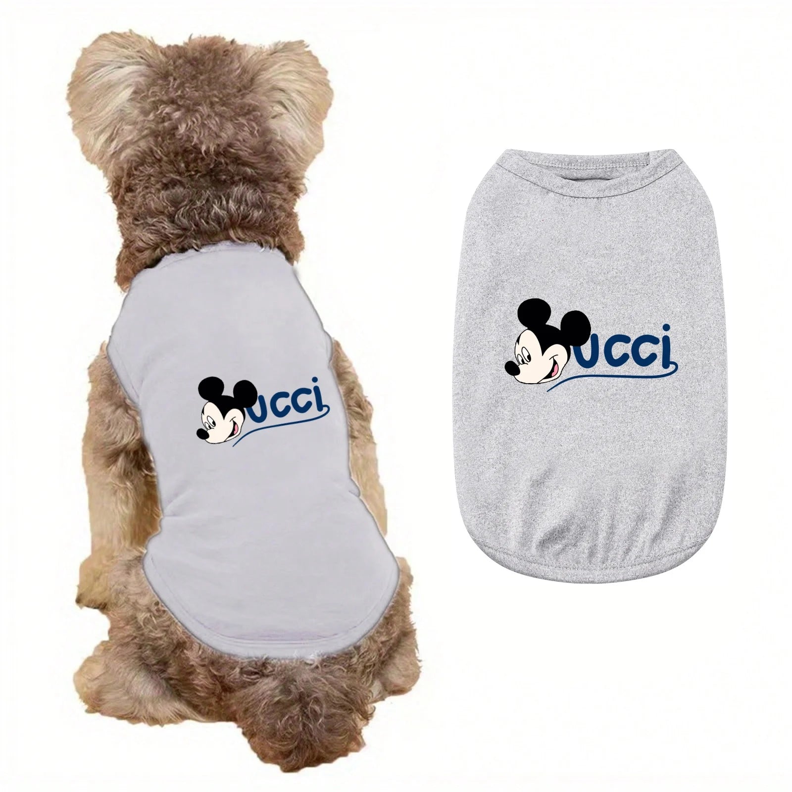 1pc   Mickey minimalist print printed pet vest, soft and breathable