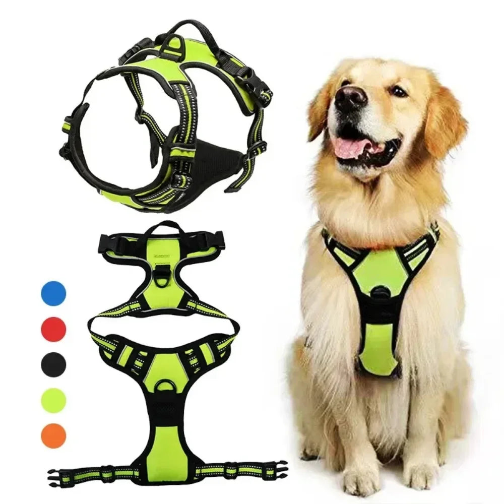 Pet Dog Harness Reflective Adjustable Breathable Vest Chest Strap