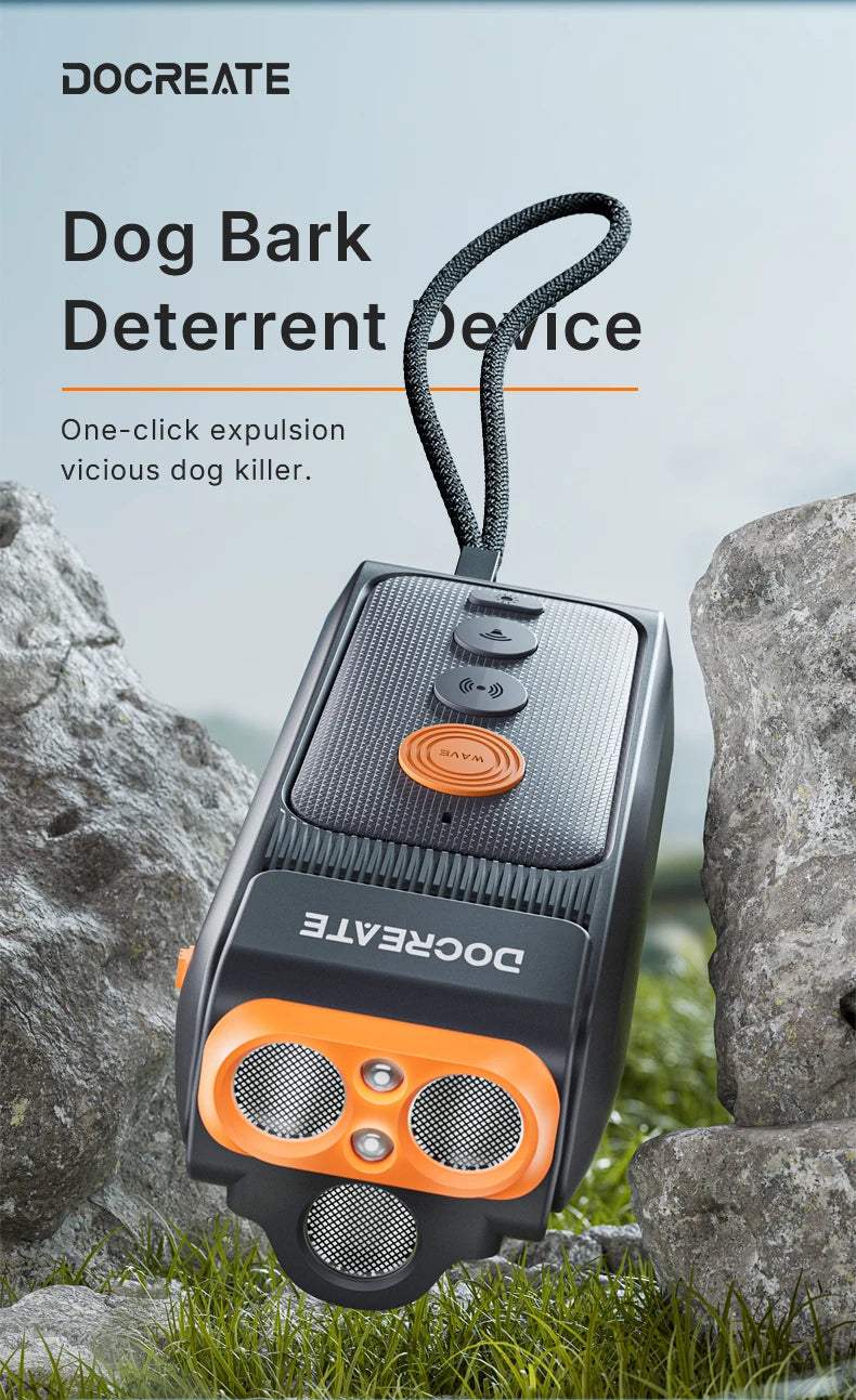 3-in-1 Dog Repellent Ultrasonic Anti-Bark Trainer with LED Flashlight.