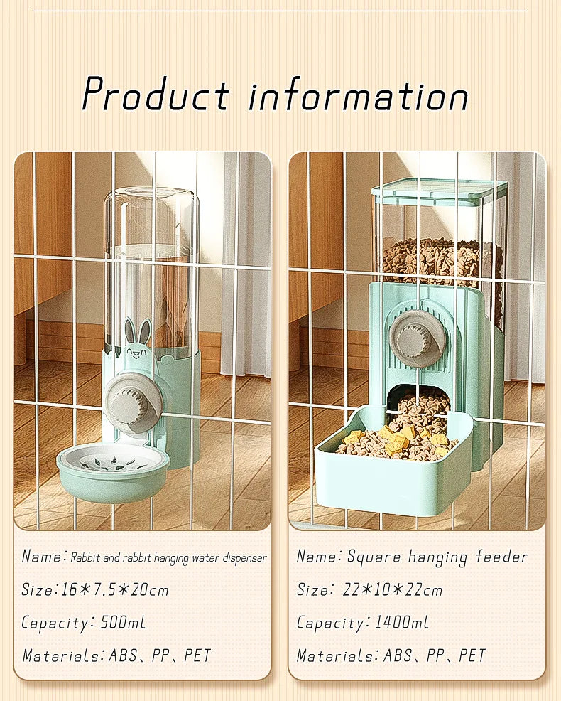 Automatic Pet Bowls Cage Hanging Feeder