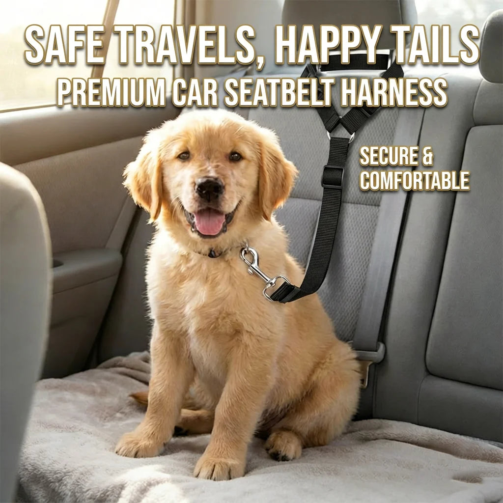 Adjustable 2-in-1 Pet Car Seat Belt Leash Nylon