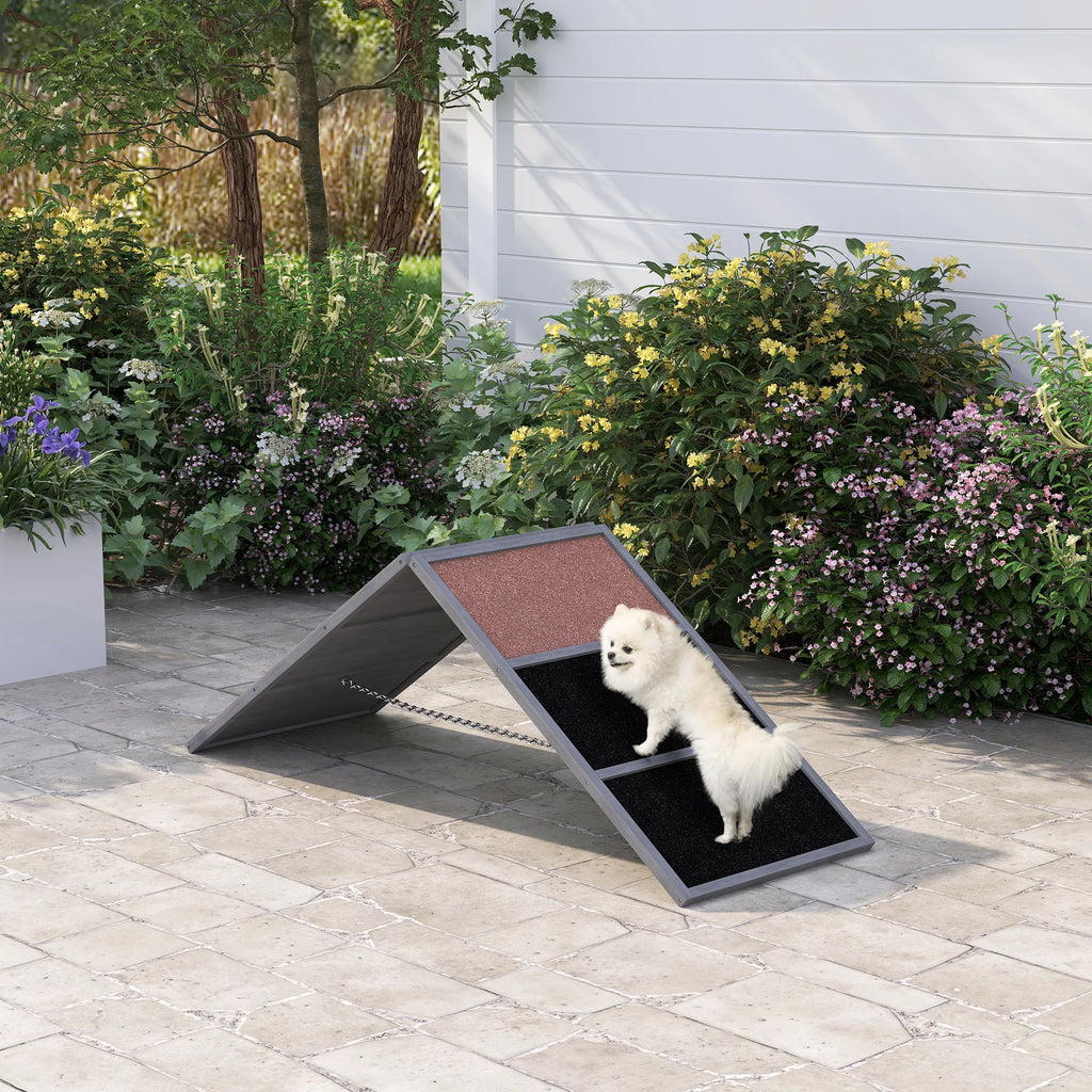 Adjustable Height Dog Agility Ramp A Frame with Anti Slip Surface.