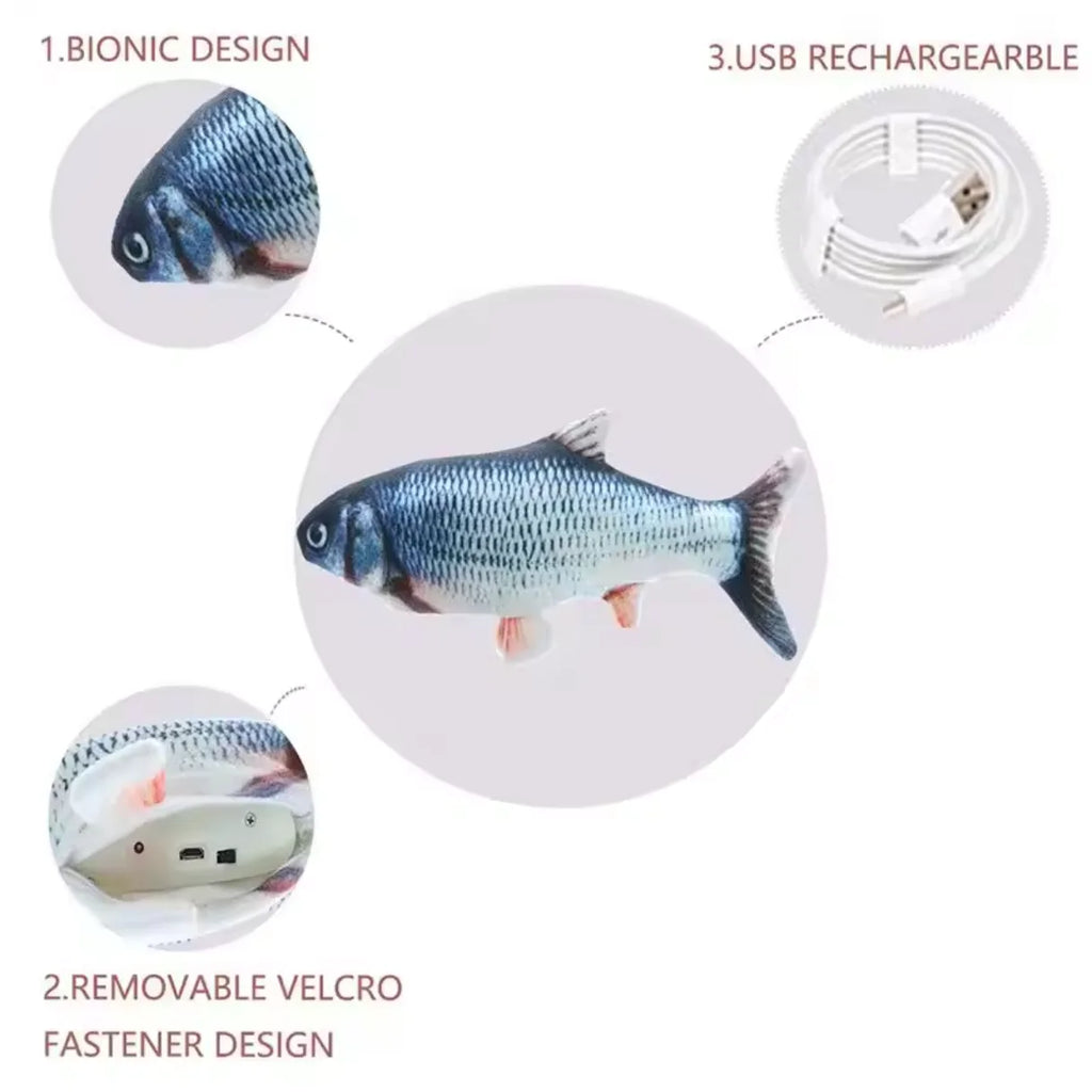 Cat Dog Toy Fish USB Charging Electric Floppy Simulation Fish
