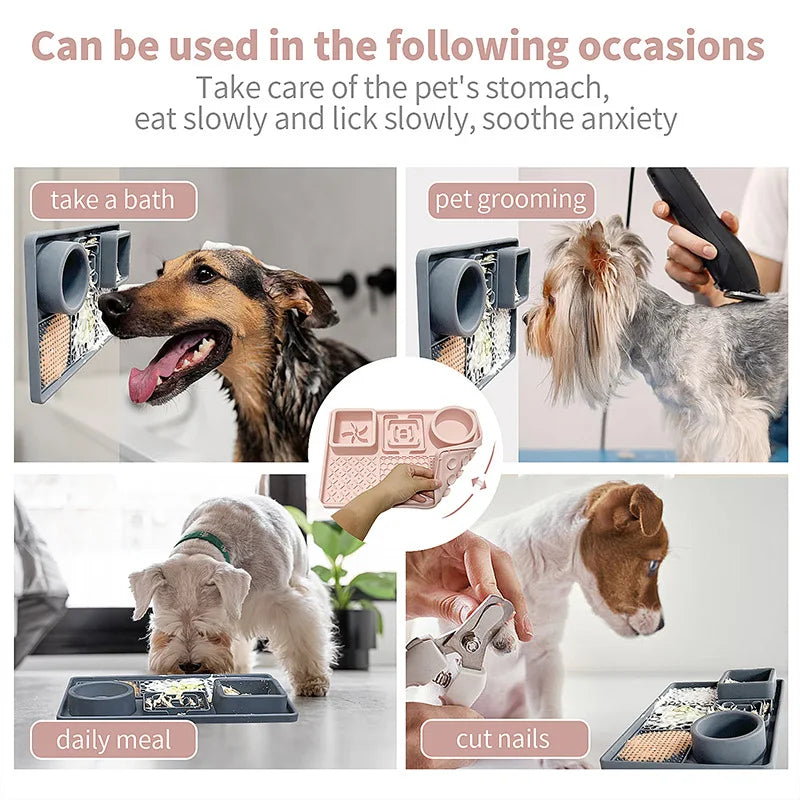 Dog Licking Pad Slow Feeding Bowl  Suction Cup Lick Mat