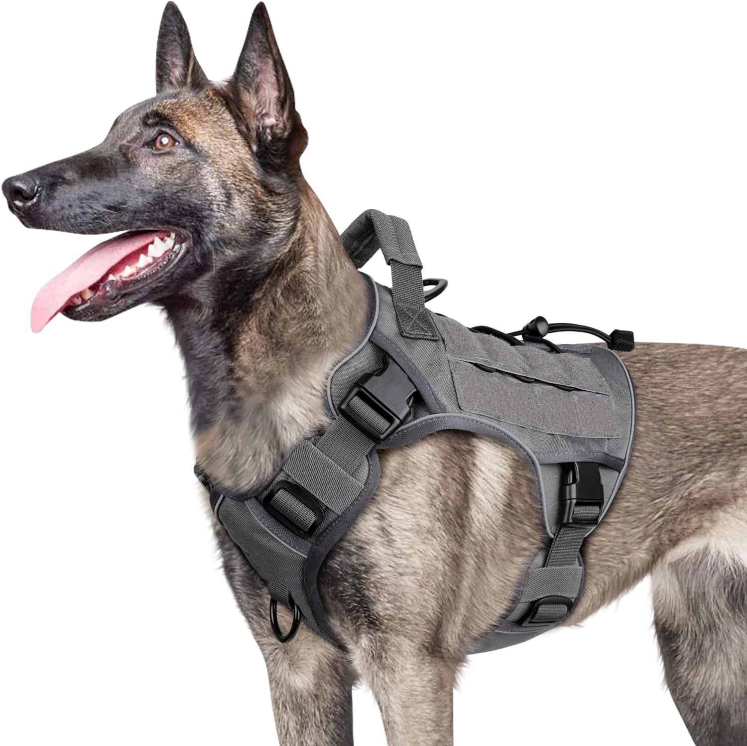 Adjustable No-Pull Tactical Dog Harness with Handle for Large Dogs