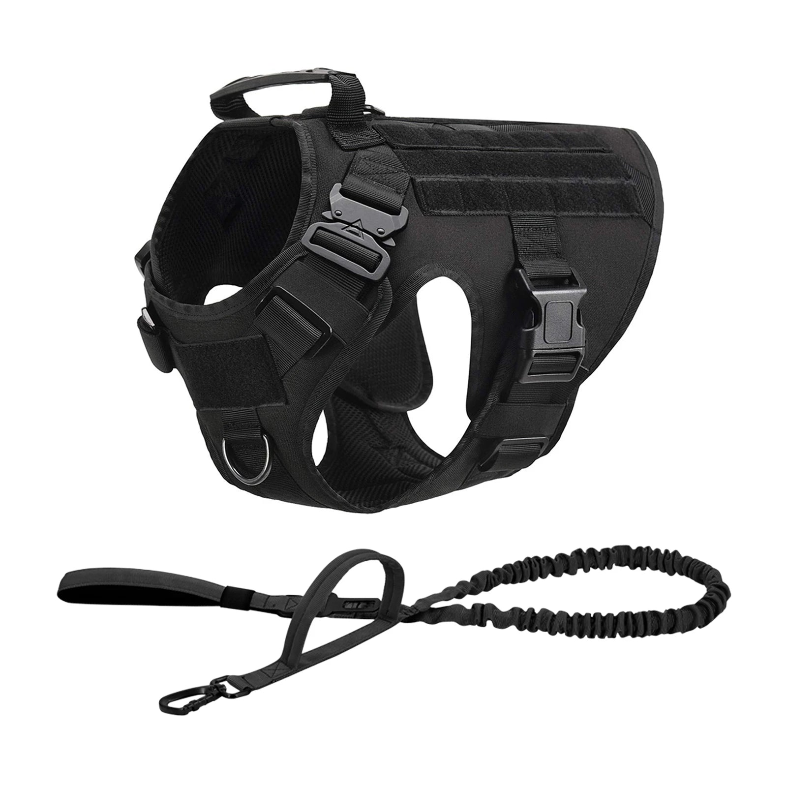 Tactical Dog Harness Collar Leash Pouches For Medium Large Dogs
