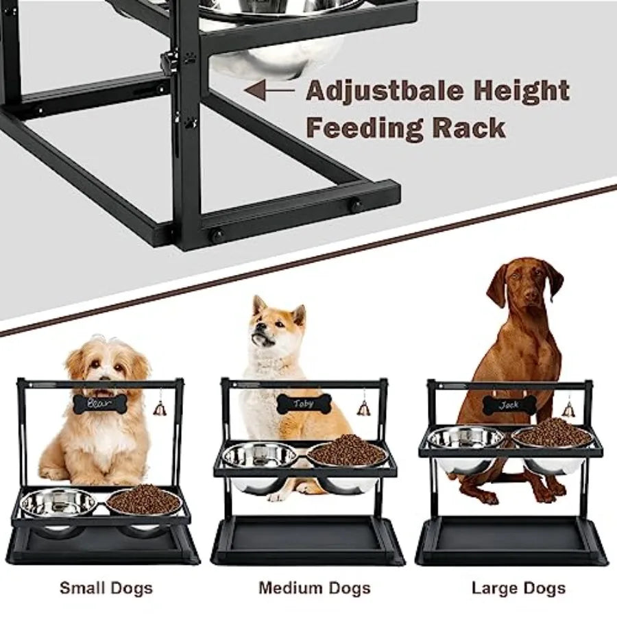 Elevated Dog Bowls with Slow Feeder for Large Dogs Adjustable