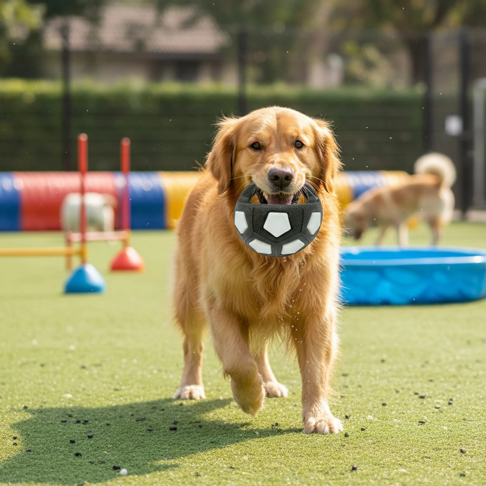 Dog Calming Ball with Handle Pet Dog Football Shape Toy.