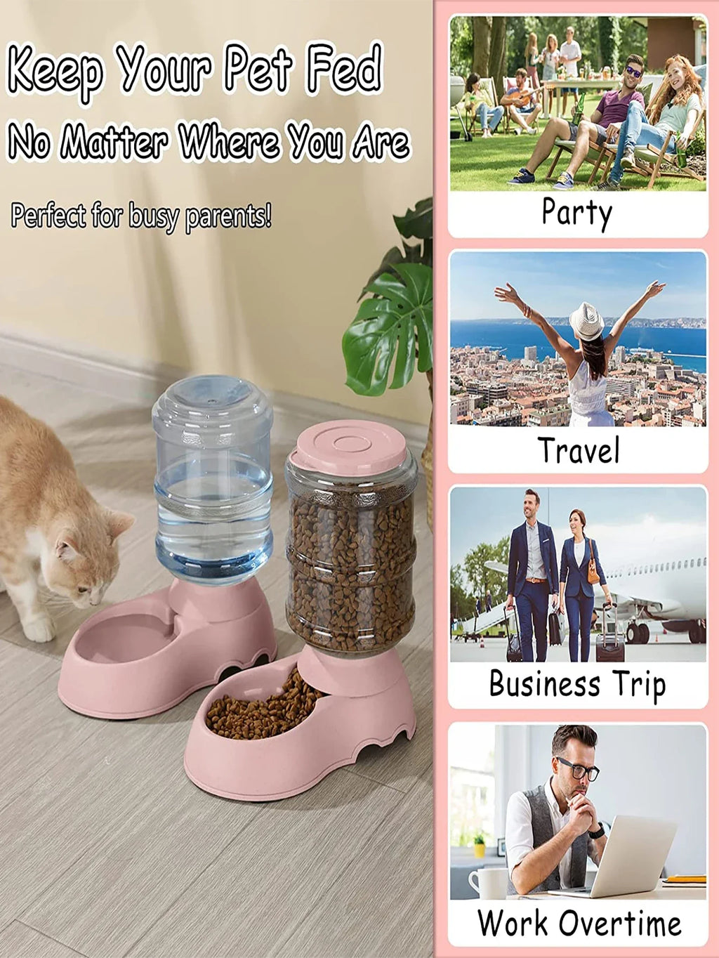 Automatic Water Dispenser Large Capacity Pet Feeder and Waterer