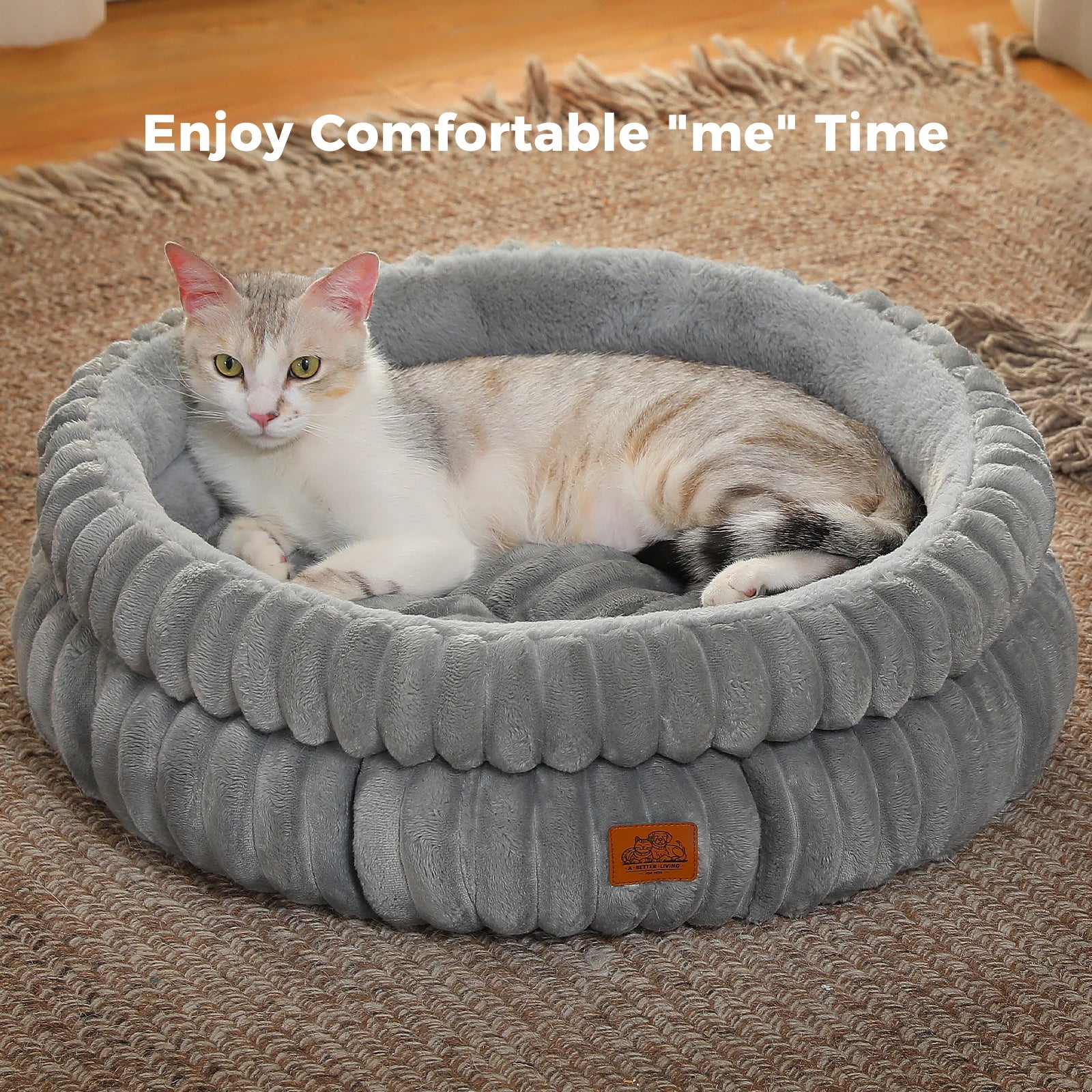 Dog Bed for Medium Dogs Cozy  Bed for Indoor  Washable Round Pet Bed