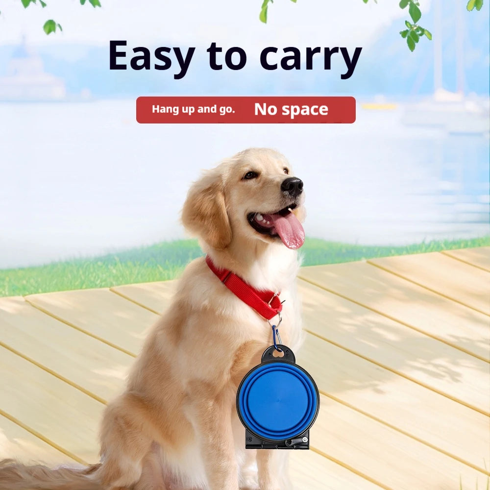 2 in 1 Collapsible Dog Travel Bowl Double Bowls Folding
