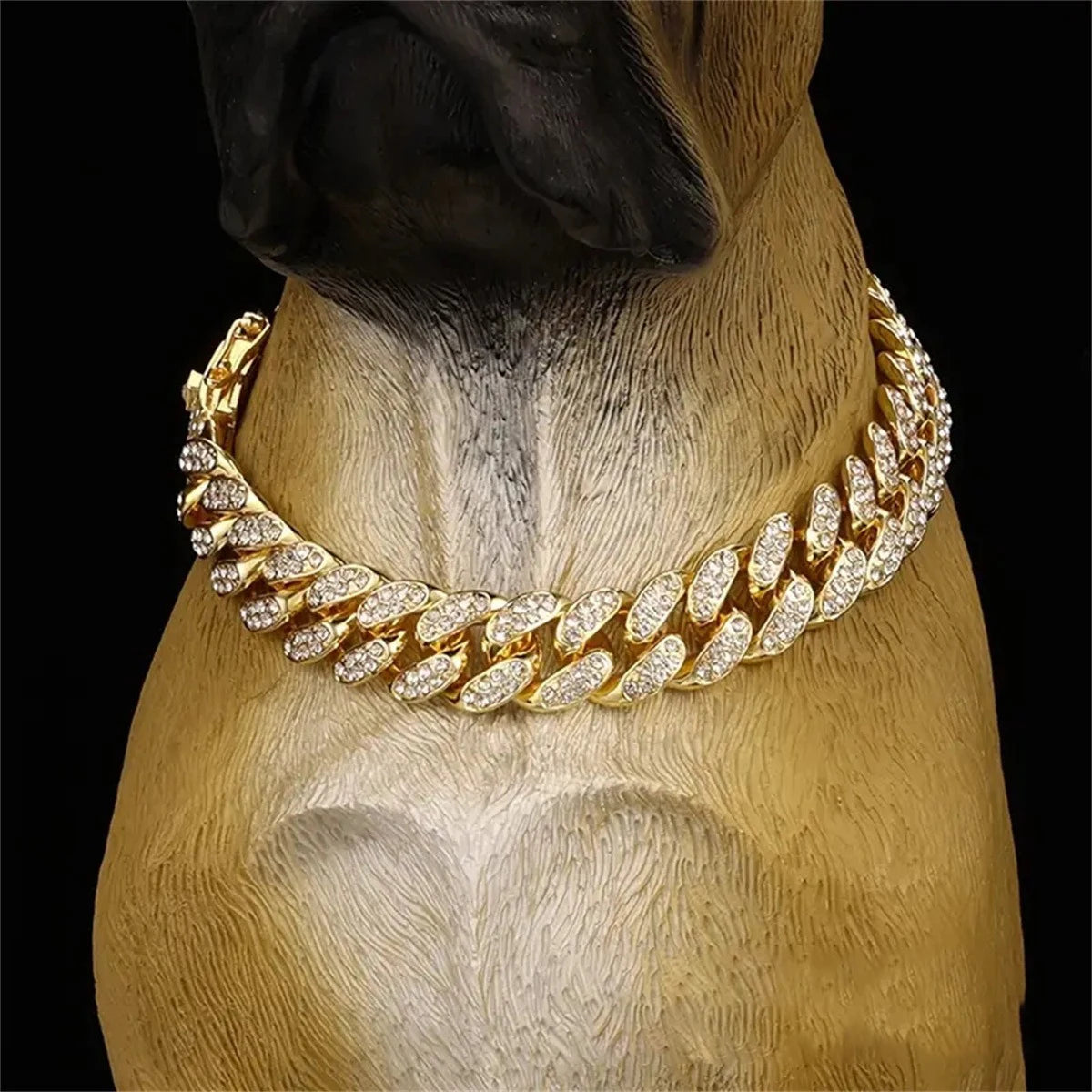 Collar Necklace Dog Full Diamond Cuban Chains