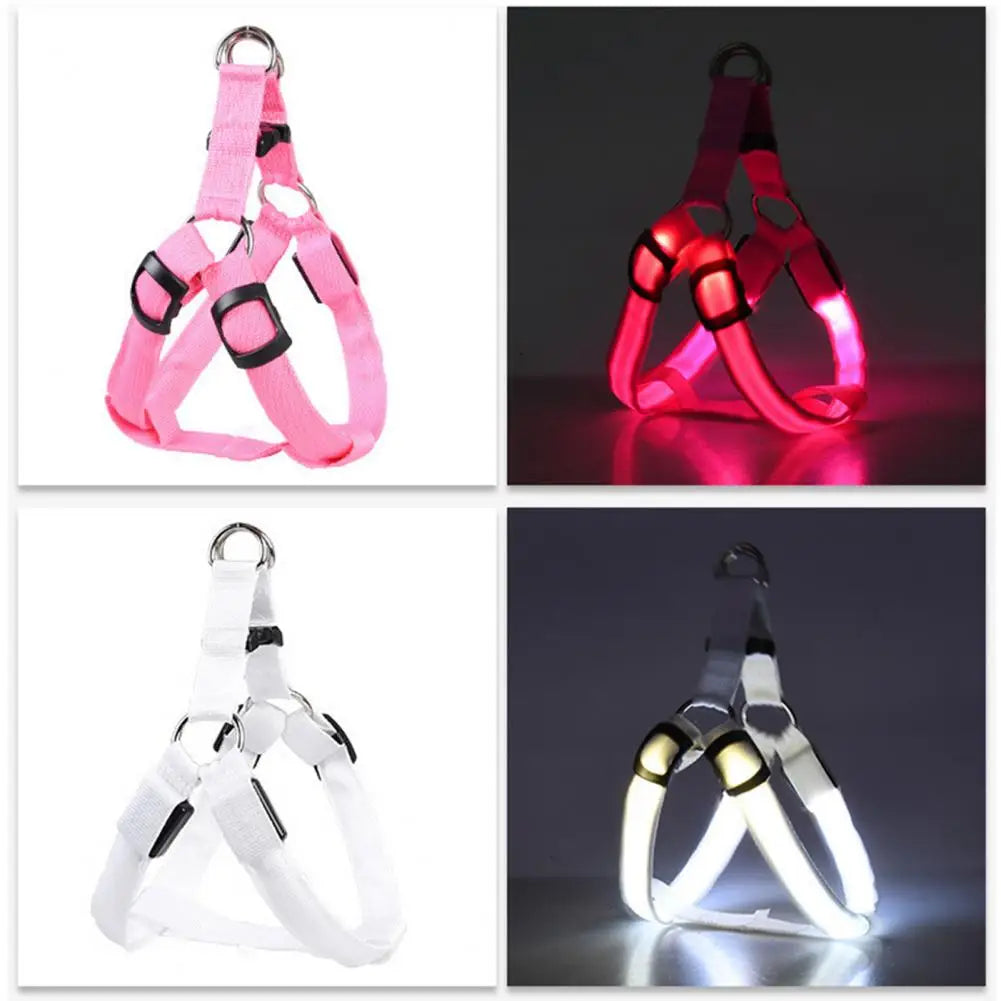 Adjustable LED Pet Harness USB Rechargeable Light Up Dog Harness