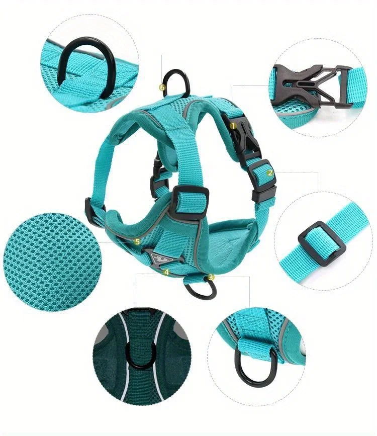 No Pull Dog Harness and Leash Set Adjustable Pet Harness Vest.