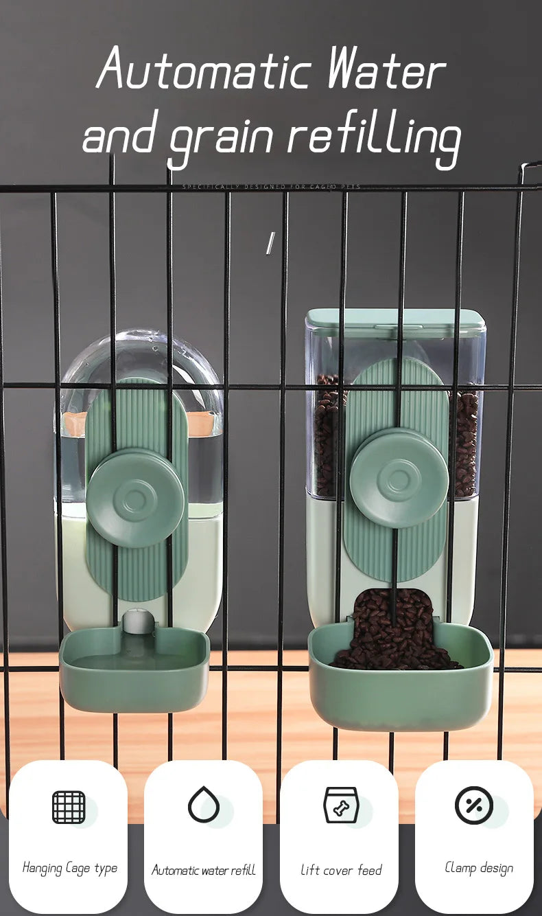 Automatic Pet Bowls Cage Hanging Feeder