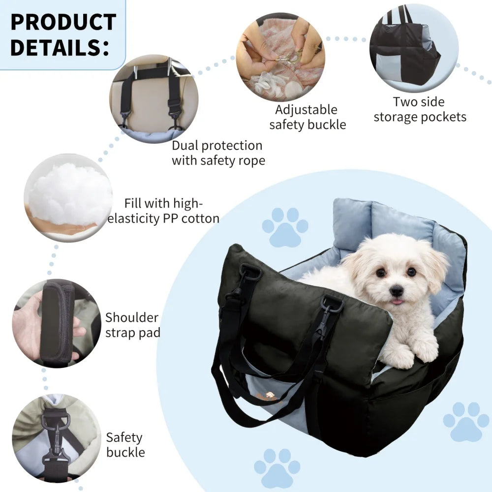 Portable Dog Car Seat Pet Puppy Booster Travel Bed
