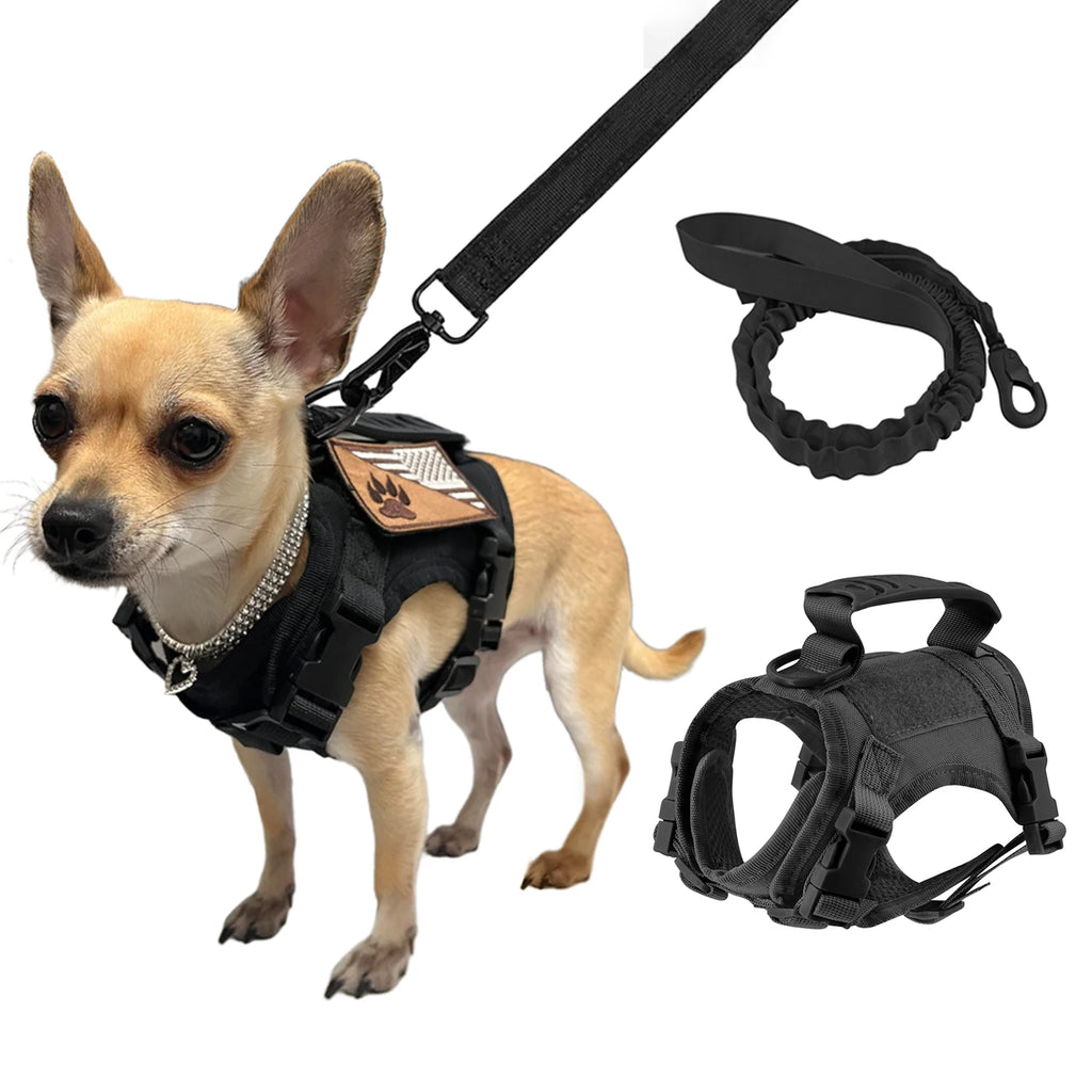 Tactical Puppy Harness Leash Set For Small Dogs