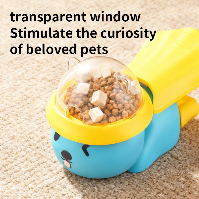 Cute Bear Plane Pet Food-dispensing Toy - Press Rotate Design