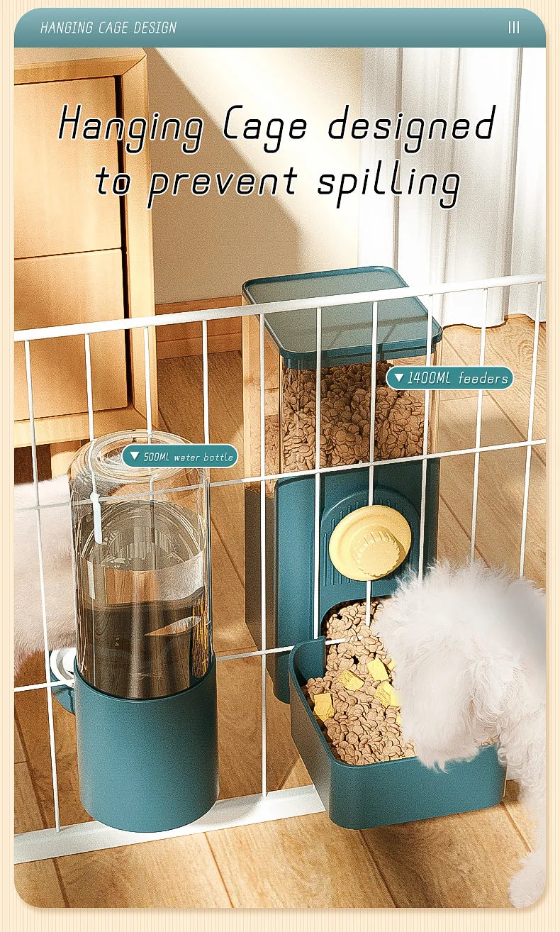 Automatic Pet Bowls Cage Hanging Feeder