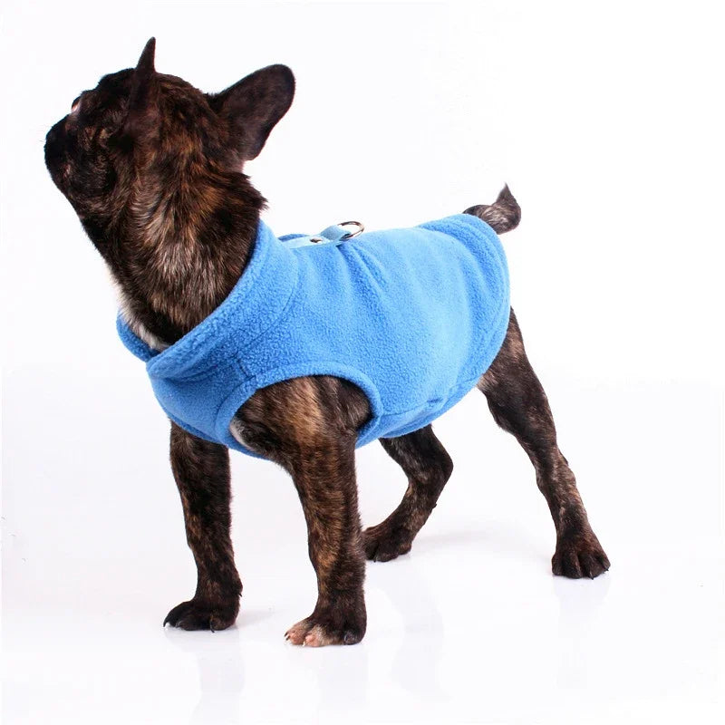 Warm Fleece Dogs Clothes Pet Dog Jacket Vest With D-Ring For Small Dog