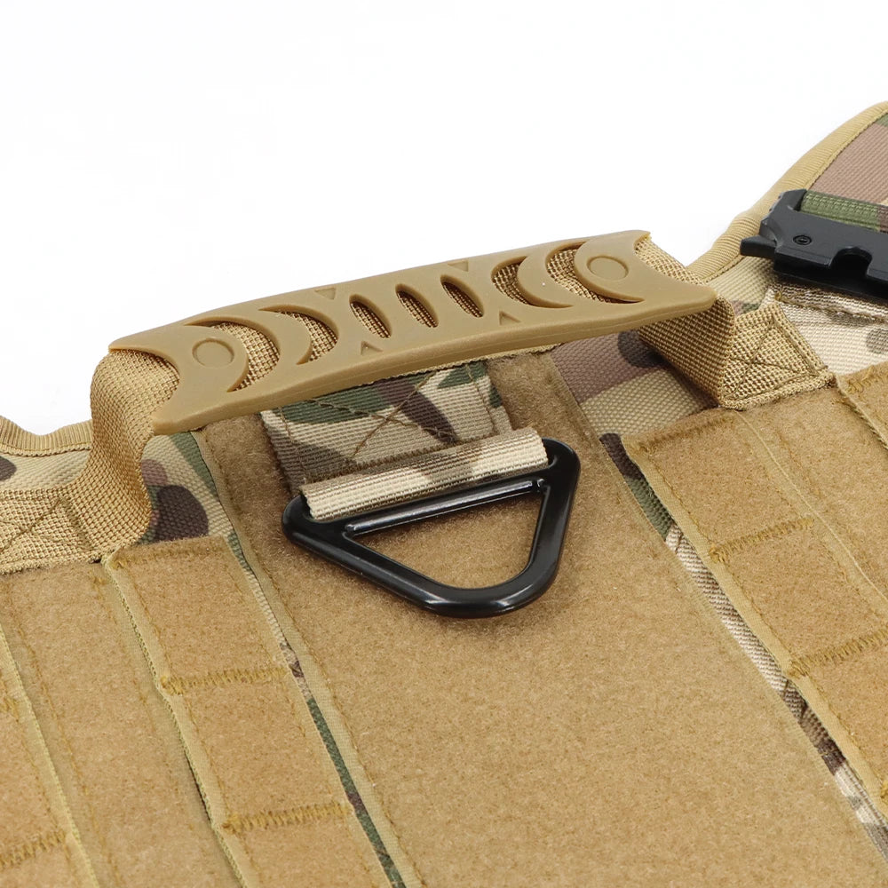 Military Large Dog Harness Collar Leash Bags Patches Set