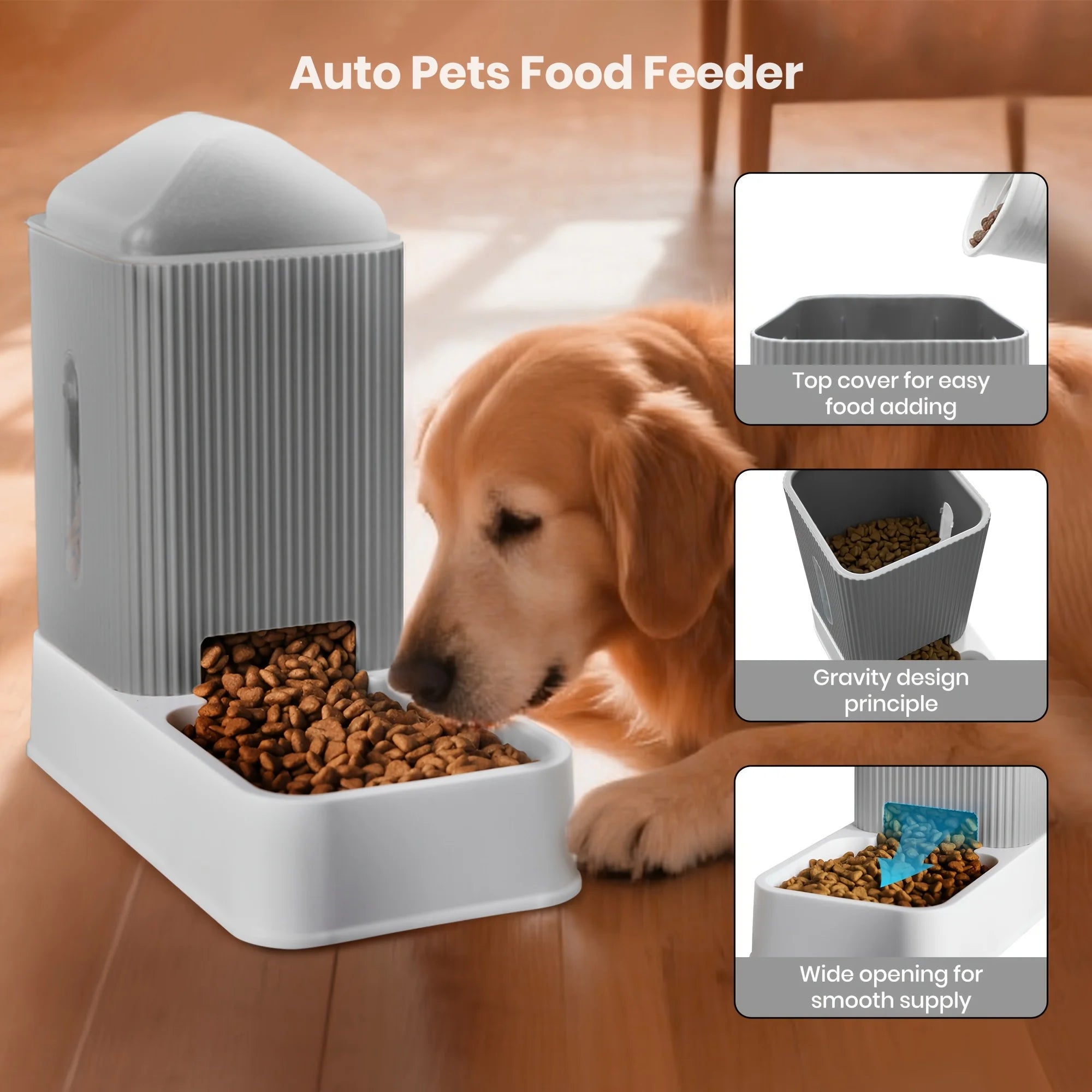 3.5L Automatic Dog/Cat Feeder And Water Dispenser Combo, Removable Stainless Steel Bowl