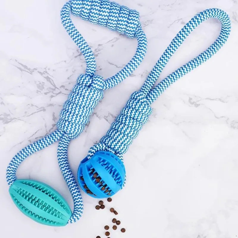 Dog Treat Ball Chew Resistant Rope Toy