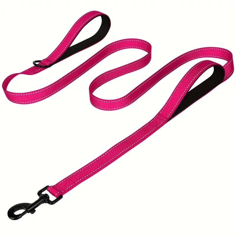 Heavy Handle Dog Leash with Reflective Strips for Night Safety
