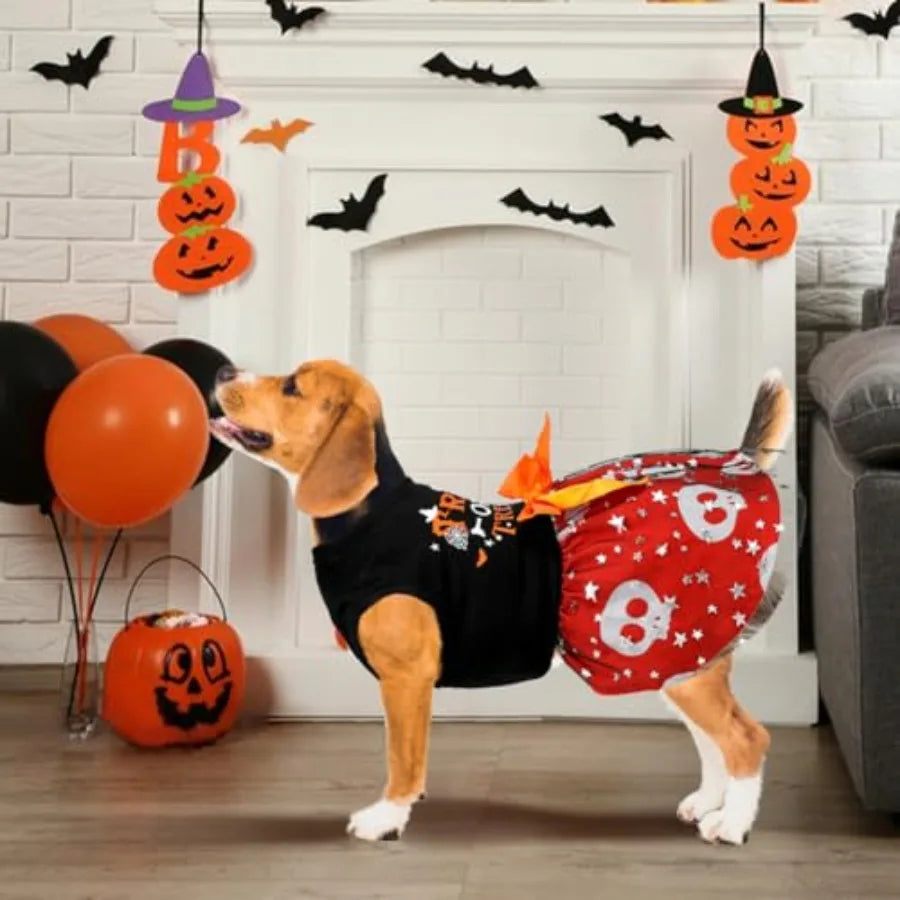 Dog Halloween Costumes Funny Puppy Dress with Bow
