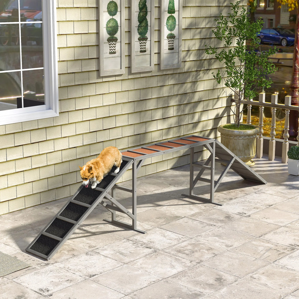 Dog Agility Training Ramp with Safety Bars 35 Degree Slope