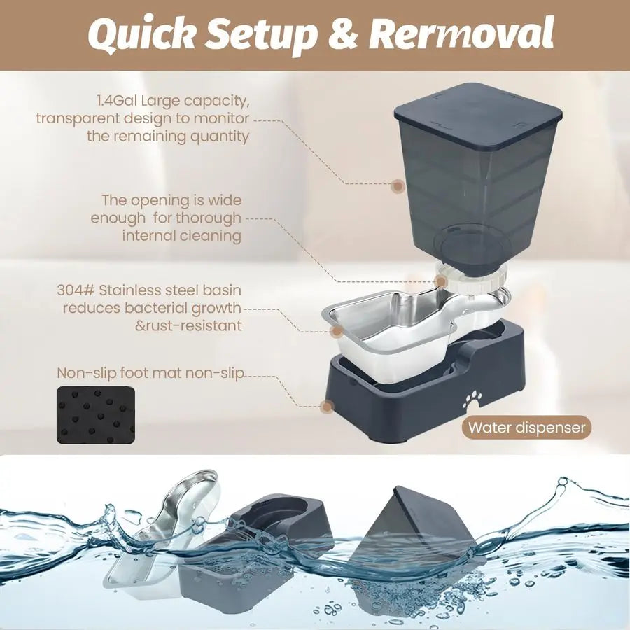 Automatic  1.4Gal Pet Waterer, Automatic Dog Water Dispenser