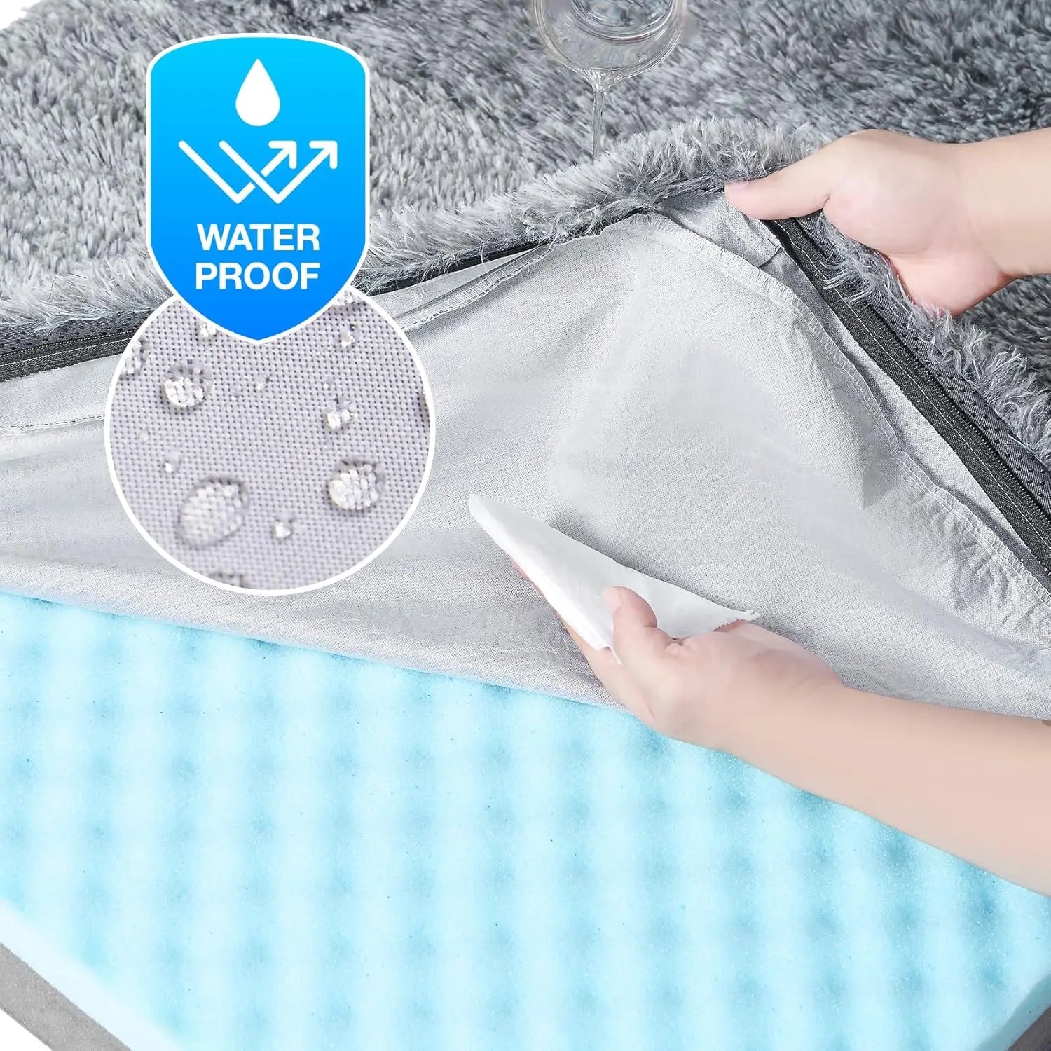 Foldable Human Dog Bed, Orthopedic Memory Foam Pet Couch for Adults