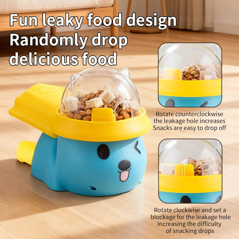 Cute Bear Plane Pet Food-dispensing Toy - Press Rotate Design