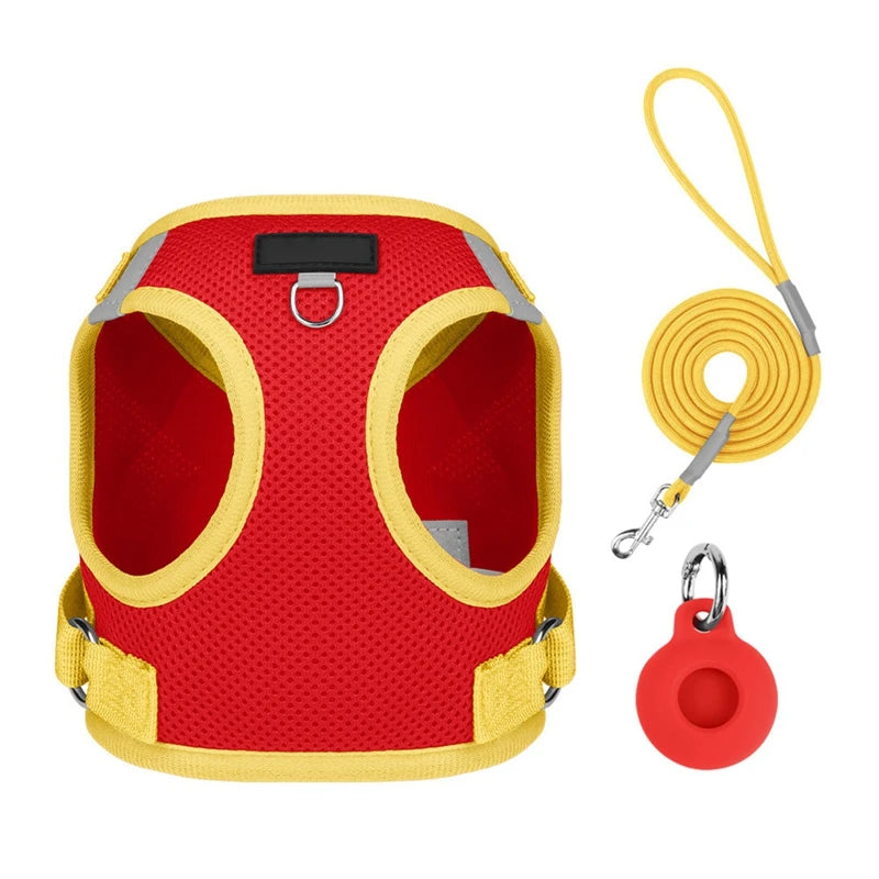 Pet Harness With Airtag Tracker And Leash Sets