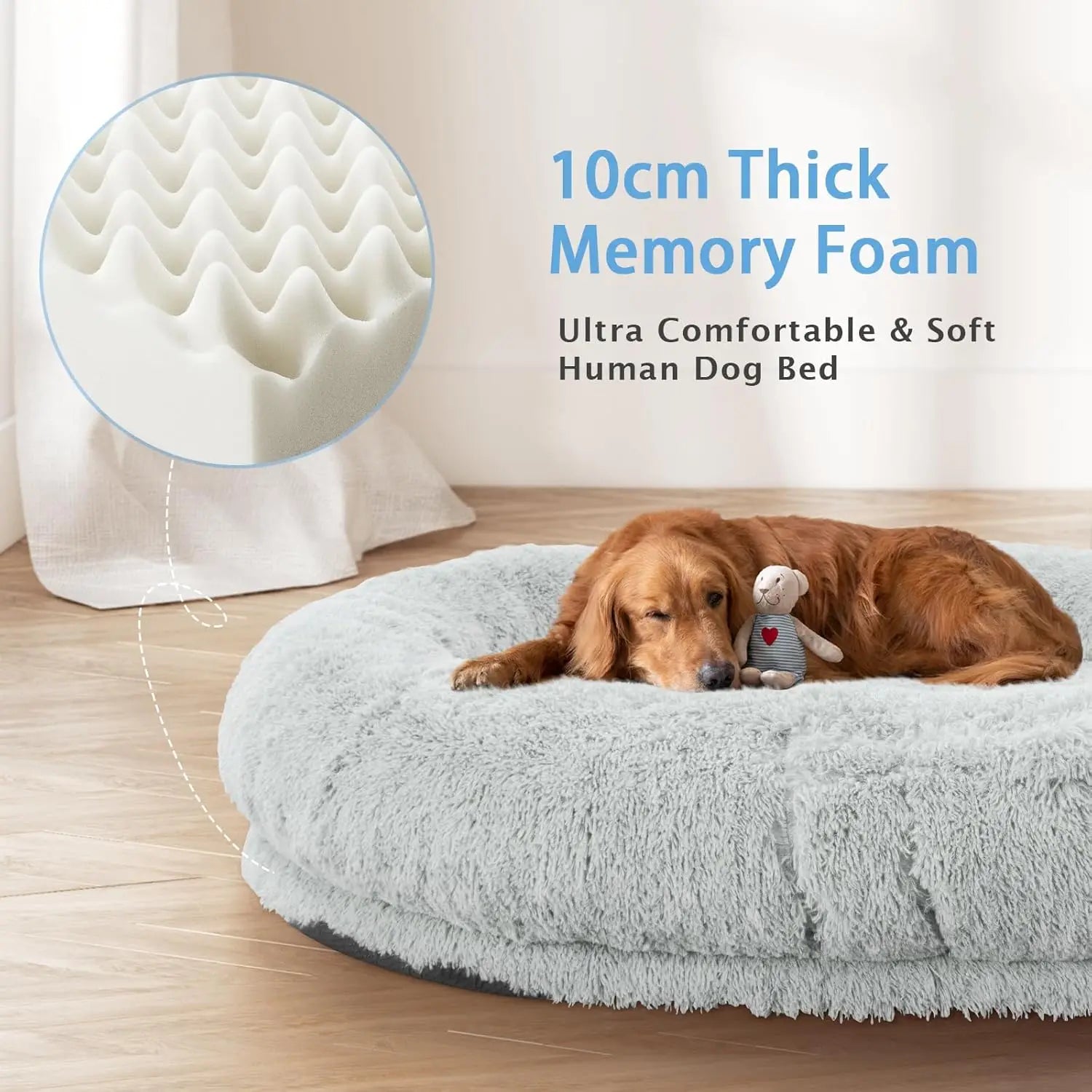 Human & Dog Bed Fits People & Pets, Washable.