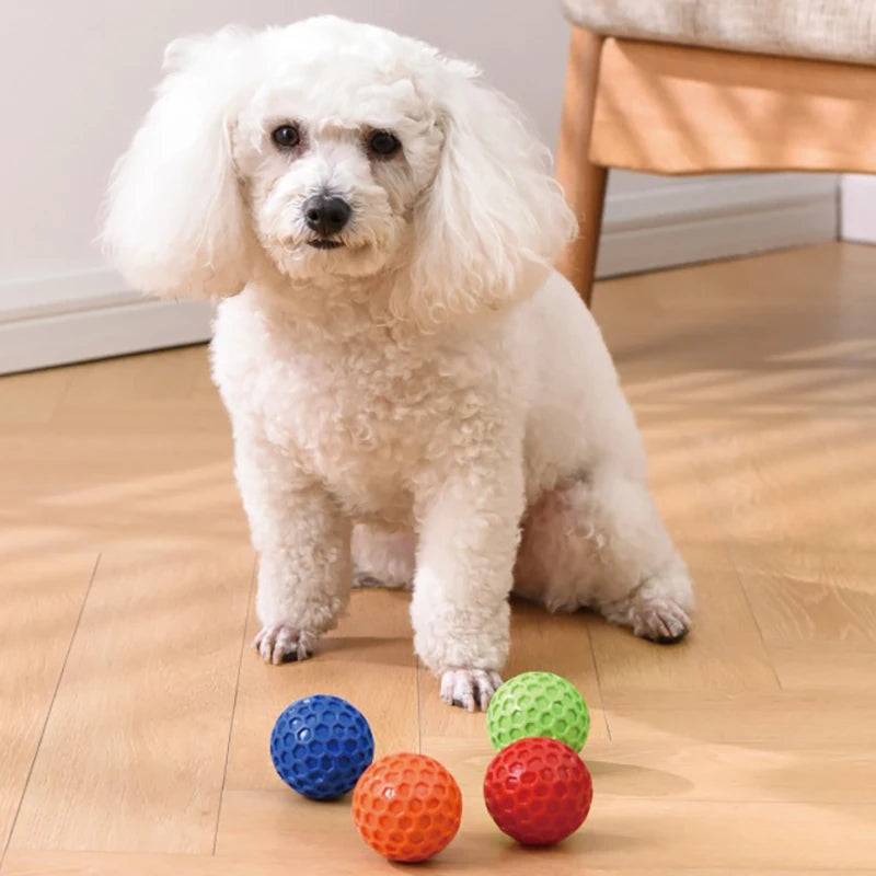 2pcs Indestructible Squeaky Dog Toys, Interactive Dog Balls