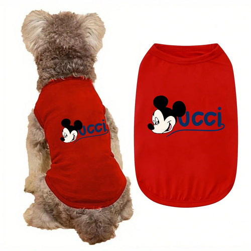 1pc   Mickey minimalist print printed pet vest, soft and breathable