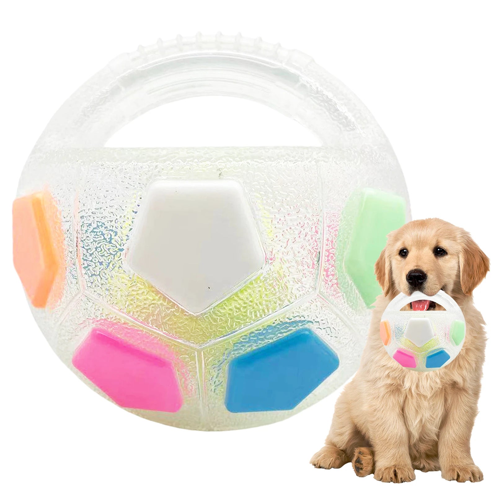 Dog Calming Ball with Handle Pet Dog Football Shape Toy.