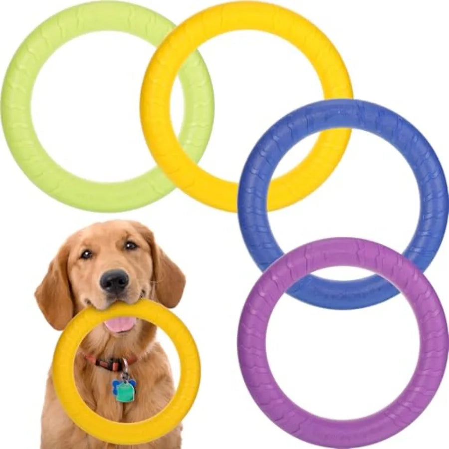 4 Pcs Dog Rings Toy Dog Training Ring Outdoor Flying Discs.