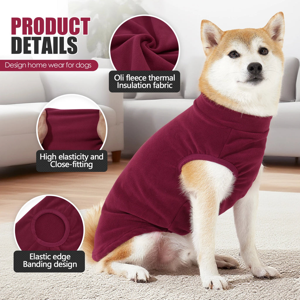 Fleece Dog Sweater,Stretchy Pullover Soft Dog Jacket,Lightweight